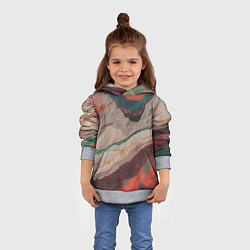 Толстовка-худи детская Абстракция из бумаги и краски, цвет: 3D-меланж — фото 2
