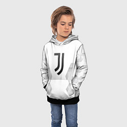 Толстовка-худи детская Juventus white poly, цвет: 3D-черный — фото 2