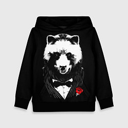 Толстовка-худи детская Панда в черном костюме, цвет: 3D-черный