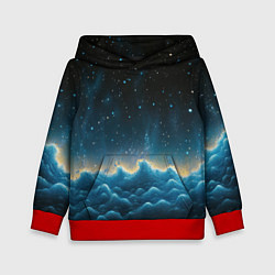 Детская толстовка Облака и черное небо текстура