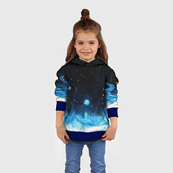 Толстовка-худи детская Синяя светящееся краска, цвет: 3D-синий — фото 2