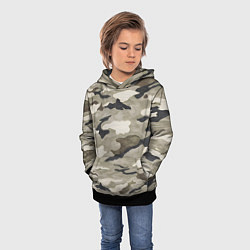 Толстовка-худи детская Песочный камуфляж, цвет: 3D-черный — фото 2