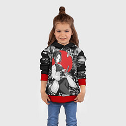 Толстовка-худи детская Шинобу Кочо бабочка - убийца демонов, цвет: 3D-красный — фото 2