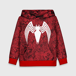 Толстовка-худи детская Знак венома на красном, цвет: 3D-красный