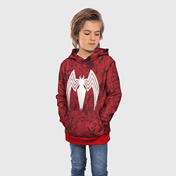 Толстовка-худи детская Знак венома на красном, цвет: 3D-красный — фото 2