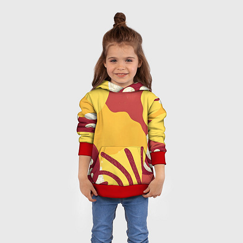 Детская толстовка Жаркий африканский паттерн / 3D-Красный – фото 4
