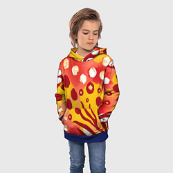 Толстовка-худи детская Африканский паттерн, цвет: 3D-синий — фото 2