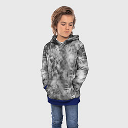 Толстовка-худи детская Серый тай дай - абстракция, цвет: 3D-синий — фото 2