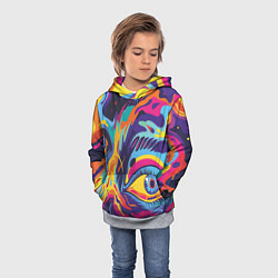 Толстовка-худи детская Глаза вселенной, цвет: 3D-меланж — фото 2