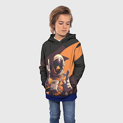 Толстовка-худи детская Птичий астронавт, цвет: 3D-синий — фото 2