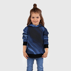 Толстовка-худи детская Тёмный синий абстракция дымчатый, цвет: 3D-черный — фото 2