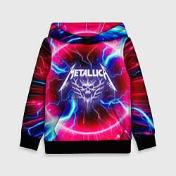 Толстовка-худи детская Metallica - neon glow, цвет: 3D-черный