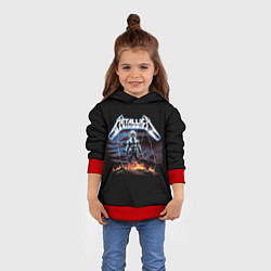 Толстовка-худи детская Metallica - neon fantasy, цвет: 3D-красный — фото 2