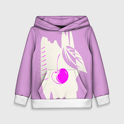 Толстовка-худи детская Вишневый коллаж, цвет: 3D-белый