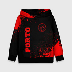 Толстовка-худи детская Porto - red gradient вертикально, цвет: 3D-черный