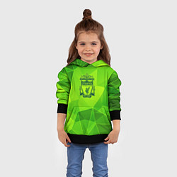Толстовка-худи детская Liverpool green poly, цвет: 3D-черный — фото 2