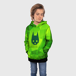 Толстовка-худи детская Stray green poly, цвет: 3D-черный — фото 2