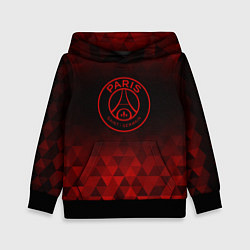 Толстовка-худи детская PSG red poly, цвет: 3D-черный