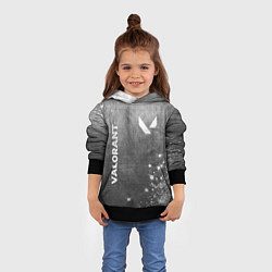 Толстовка-худи детская Valorant - grey gradient вертикально, цвет: 3D-черный — фото 2