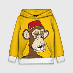 Толстовка-худи детская NFT ape monkey, цвет: 3D-белый