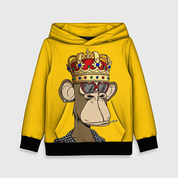 Толстовка-худи детская NFT ape king, цвет: 3D-черный