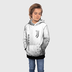 Толстовка-худи детская Juventus - white gradient вертикально, цвет: 3D-черный — фото 2
