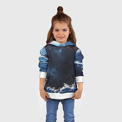 Толстовка-худи детская Объемная дыра в стене текстура, цвет: 3D-белый — фото 2