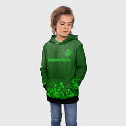 Толстовка-худи детская Volkswagen - green gradient посередине, цвет: 3D-черный — фото 2