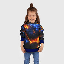 Толстовка-худи детская Лада и лед в разломе плит, цвет: 3D-синий — фото 2
