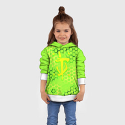 Толстовка-худи детская Doom кислотные соты лого, цвет: 3D-белый — фото 2