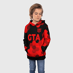 Толстовка-худи детская GTA - red gradient посередине, цвет: 3D-черный — фото 2