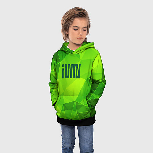 Детская толстовка Gidle green poly / 3D-Черный – фото 3