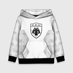 Толстовка-худи детская AEK Athens white poly, цвет: 3D-черный