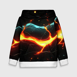 Детская толстовка Лава в черной текстуре