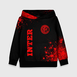 Толстовка-худи детская Inter - red gradient вертикально, цвет: 3D-черный