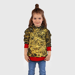 Толстовка-худи детская Золотое плетение на черном, цвет: 3D-красный — фото 2
