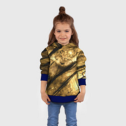 Толстовка-худи детская Золото с черной текстурой, цвет: 3D-синий — фото 2
