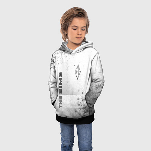 Детская толстовка The Sims - white gradient вертикально / 3D-Черный – фото 3