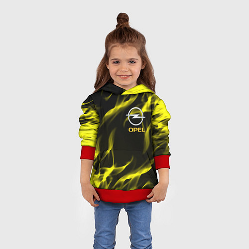 Детская толстовка Opel огненный стиль / 3D-Красный – фото 4