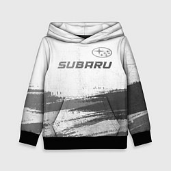 Толстовка-худи детская Subaru - white gradient посередине, цвет: 3D-черный