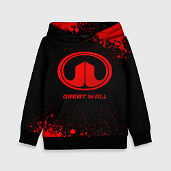 Толстовка-худи детская Great Wall - red gradient, цвет: 3D-черный