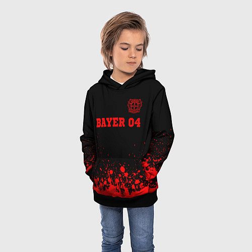 Детская толстовка Bayer 04 - red gradient посередине / 3D-Черный – фото 3