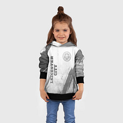 Толстовка-худи детская Leicester City - white gradient вертикально, цвет: 3D-черный — фото 2