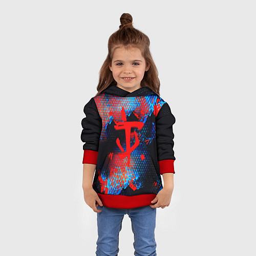 Детская толстовка Doom космическая абстракция / 3D-Красный – фото 4