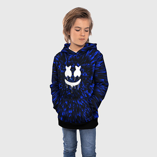 Детская толстовка Marshmello blue energy / 3D-Черный – фото 3
