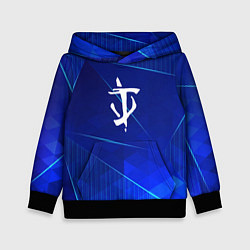 Толстовка-худи детская Doom blue poly, цвет: 3D-черный