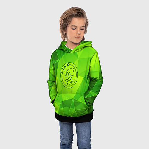 Детская толстовка Ajax green poly / 3D-Черный – фото 3
