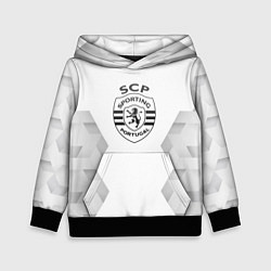 Толстовка-худи детская Sporting white poly, цвет: 3D-черный
