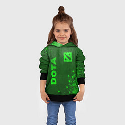 Толстовка-худи детская Dota - green gradient вертикально, цвет: 3D-черный — фото 2