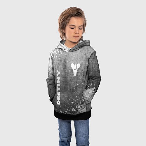 Детская толстовка Destiny - grey gradient вертикально / 3D-Черный – фото 3